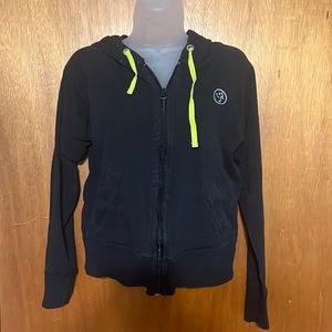 Zumba Black Lightweight Zip Up Hoodie BE FUNKY sz M